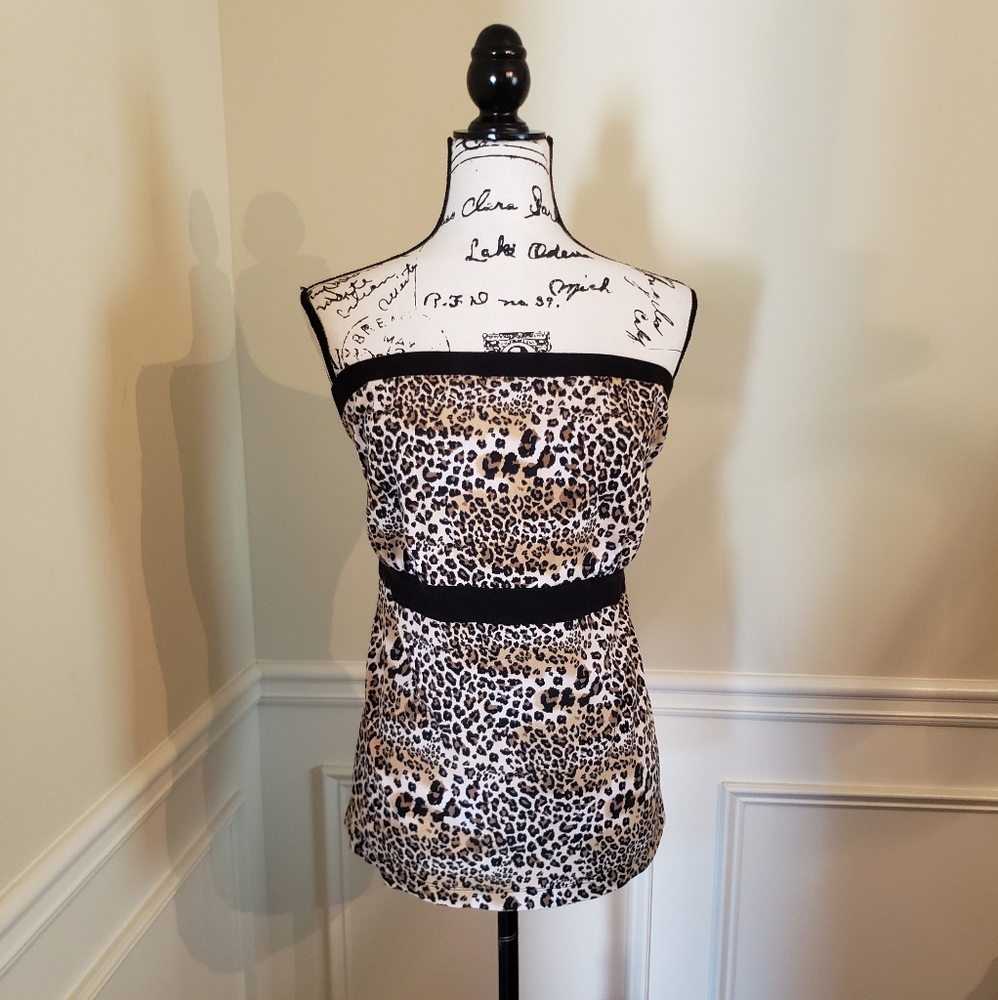 Animal Print Strapless Top
